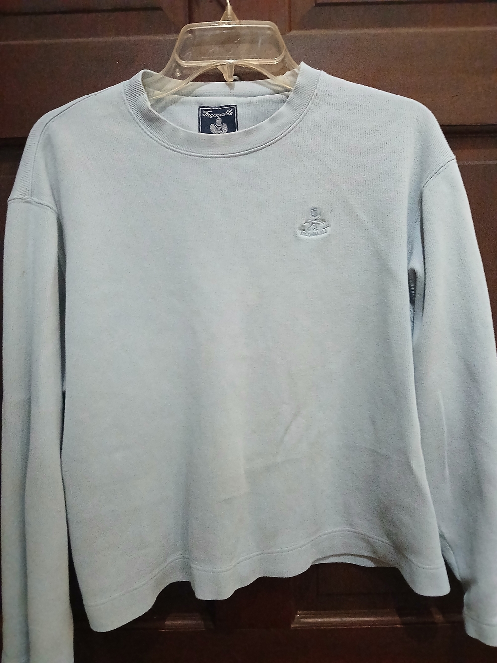 Faconnable Light Blue Women’s Crewneck shirt Size L Quality French Brand